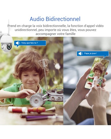 Caméra 360 Extérieure Sans Fil Wifi
